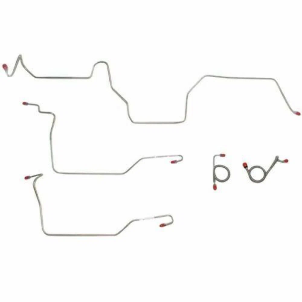 1973 Ford Mustang Front Brake Line Kit w_ Power Disc Brakes 5 Piece - ZKT7302SS
